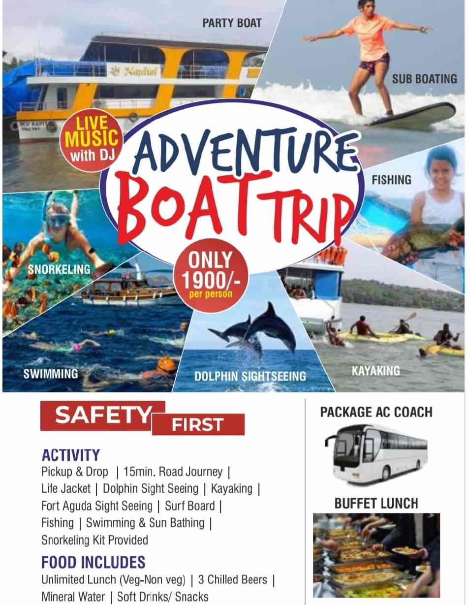 adventure party boat trip in goa